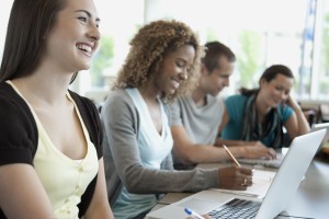 Students studying